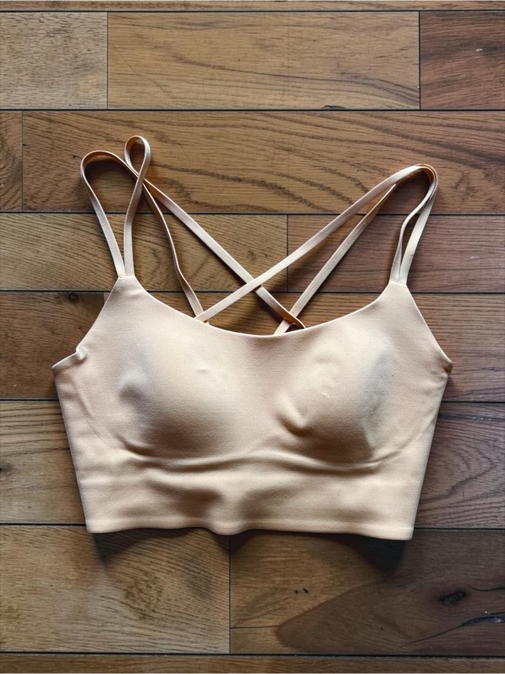 Offline by Aerie Beige Real Me Strappy Longline Sports Bra S
